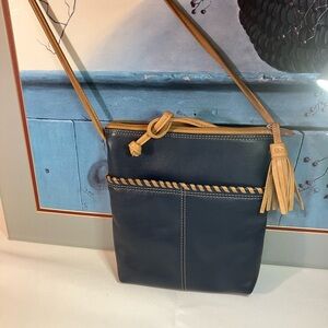 Genuine Leather Navy Crossbody Bag